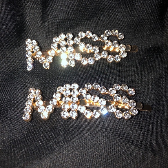 HAIR PINS Blinged MISS Gold Hair Pins - Picture 3 of 4